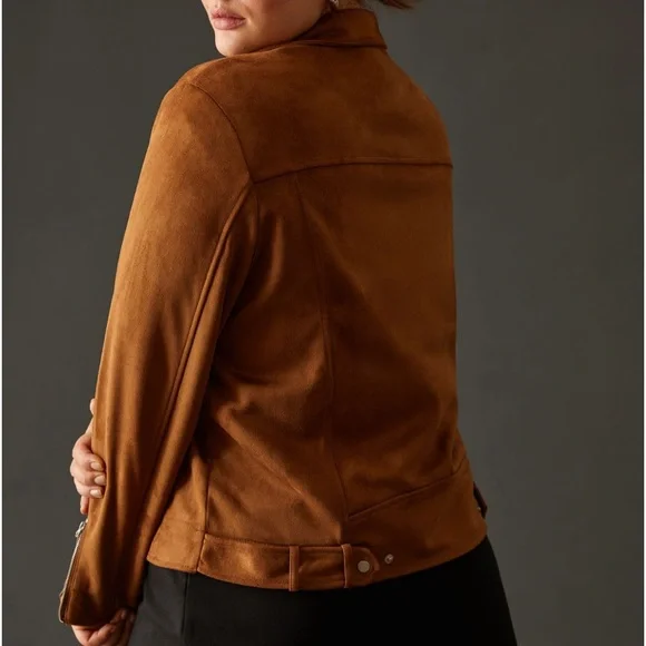 {Anthropologie} Faux Suede Moto Jacket Size M NWT